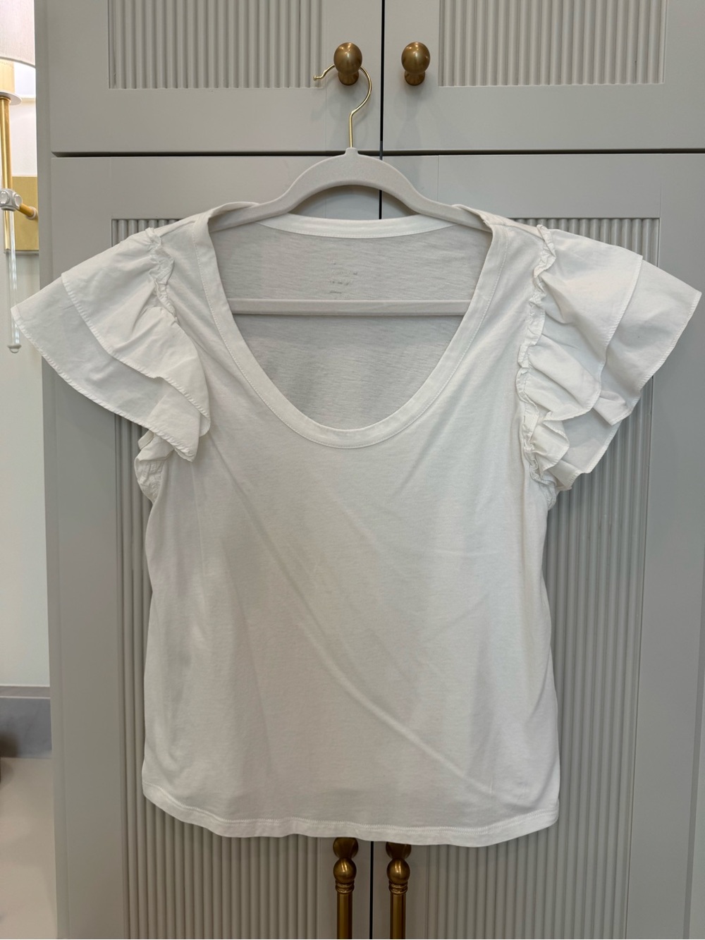 A new day Women’s White Ruffle Sleeve Tee